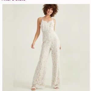 Altar’d State White Lace Jumpsuit
